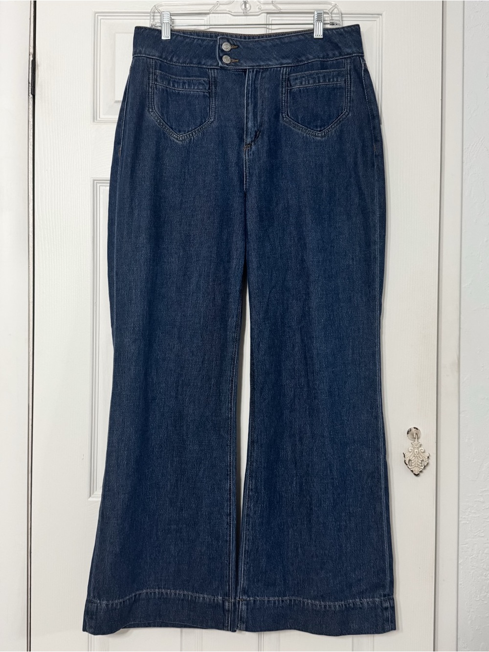 Loft Patch Pocket Wide Leg High Rise Trouser Jeans NWOT - Picture 2 of 9